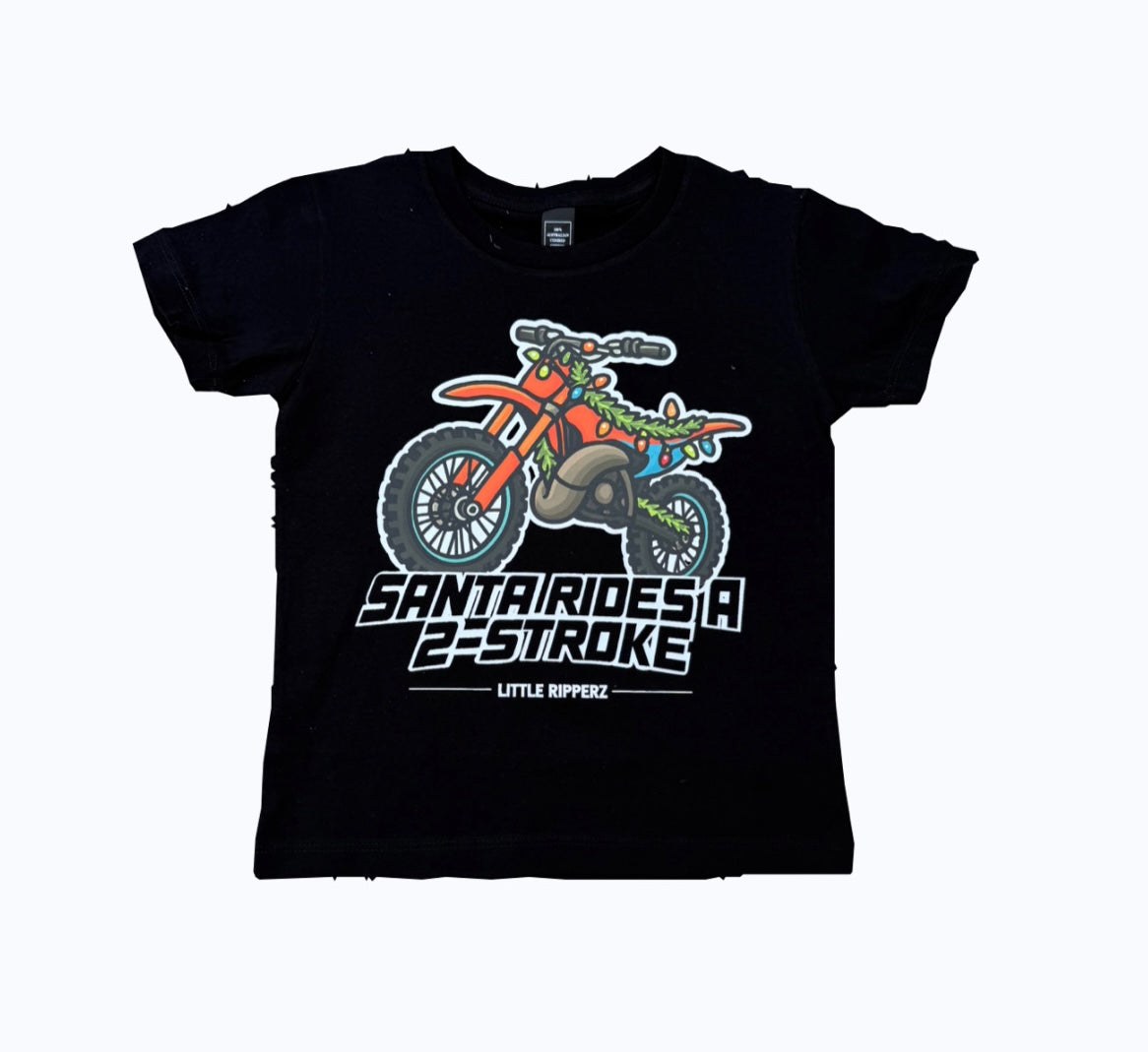 Santa rides a 2-Stroke tee